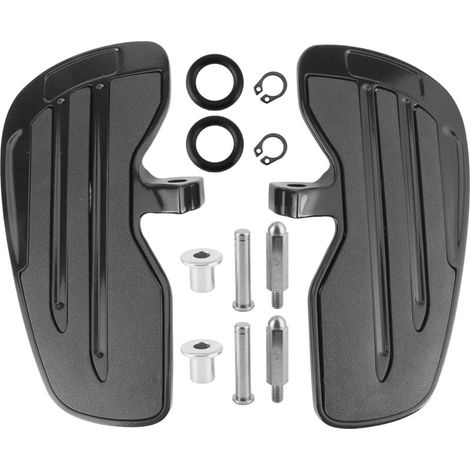 Aluminium front footrests for rider, footrests suitable for Indian Scout Sixty Bobber 2015–2021 (matte black, gloss black) (1/5)