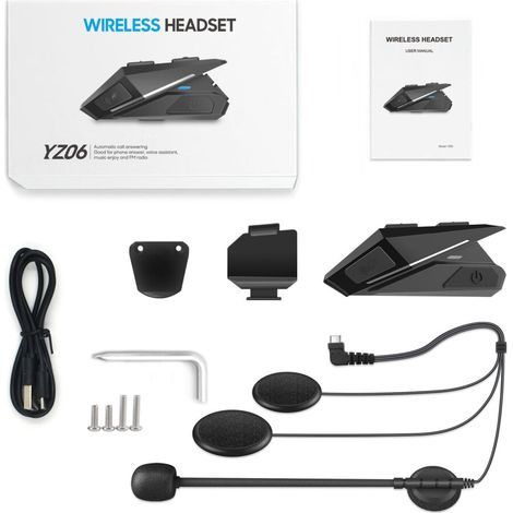 Compatible avec les casques Avtoify, ce kit mains libres Bluetooth stéréo pour vélo avec navigation intégrée est disponible en noir.