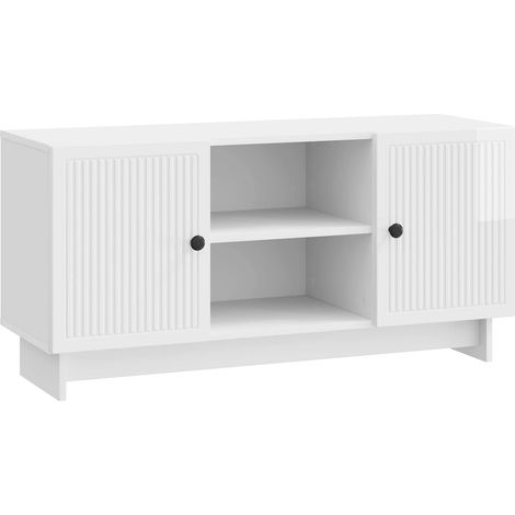 TV Cabinet 102 x 34.5 x 50 cm High Gloss White Engineered Wood vidaXL