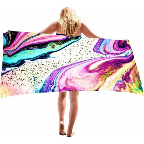 Filiyano-Serviette de plage en microfibre anti-sable, grande serviette de plage à séchage rapide, serviette pour femme, serviette de plage absorbante (1/5)