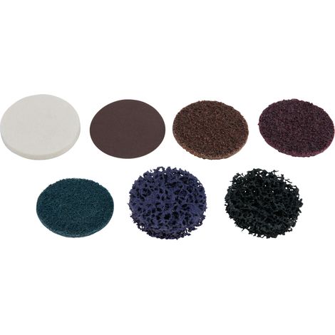 KS Tools - Lot de 10 disques de ponçage - 50,0 mm - paille de fer - 515.5081 (1/2)