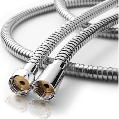 Shower Hose 1.2 m with Anti-Twist Protection, Stainless Steel Shower Hose, High Pressure Replacement Shower Hose, for Bathroom Taps, Powerful Anti-Explosion - Silver (1/5)