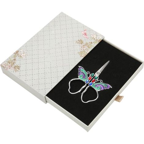 Ciseaux de broderie DIY portables ergonomiques en acier inoxydable rétro motif papillons mini ciseaux à coudre pour travaux d'aiguille (1/5)