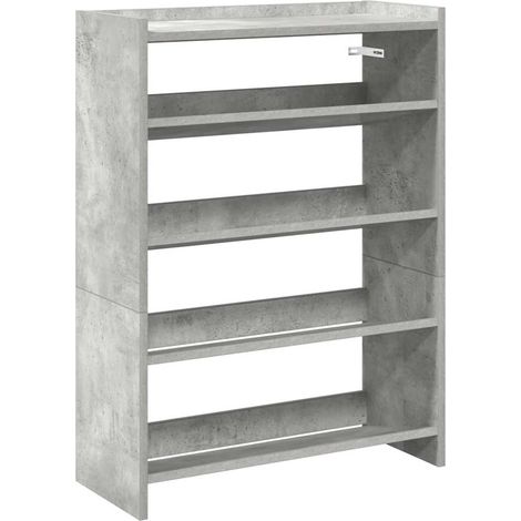 Maison Exclusive - Scarpiera Grigio Cemento 60x25x81 cm in Legno Multistrato