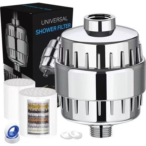 20 Stage Shower Filter with Vitamin C Hard Water Shower Head Filter with Interchangeable Cartridge for Removing Chlorine and Heavy Metals