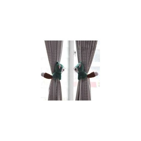 2 Stück Vorhang-Raffhalter, Cartoon-Eichhörnchen-Vorhang-Raffhalter, Plüsch-Schnalle, Vorhang-Raffhalter, niedliche Vorhang-Halterung, Vorhang-Clips, Vorhang-Zubehör für Kinderzimmer, Wohnzimmer, Büro (1/5)