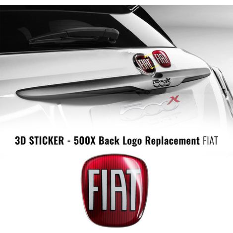 Adesivo Fiat 3D Ricambio Logo per 500X - Confezione: POSTERIORE - Colore: COLOR