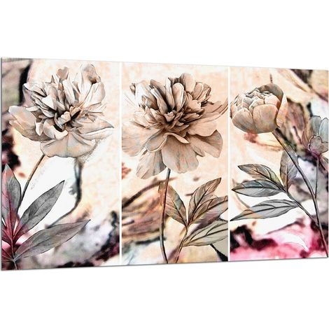 PLAQUE DE PROTECTION EN VERRE POUR CUISINIÈRE 80x52 FLEURS (1/5)