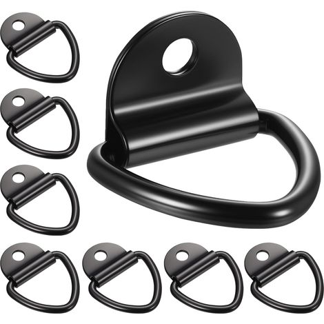 8 Anneaux d'Arrimage en D, Acier Haute Résistance, Charge 1000 kg, Fixation par Vis, pour Camions Remorques Bateaux (1/5)