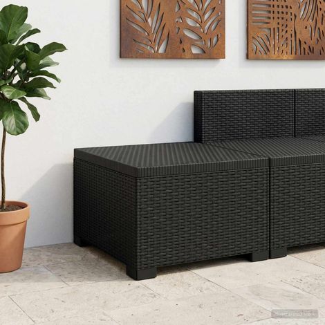 Canapé de Jardin 1 Place en Polypropylène Aspect Rotin Anthracite Résistant aux UV - PANGIVO (1/5)