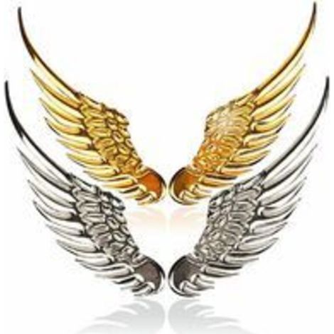 Autoaufkleber, 2 Stück, Metall, 3D-Autoflügel, Engelsflügel, universelle Auto-Logo-Aufkleber, 12,5 × 3,5 cm