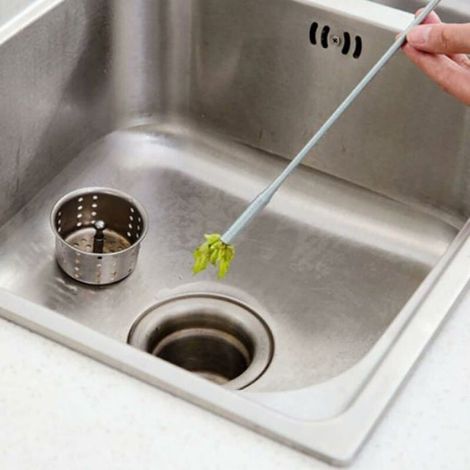 Pince de Nettoyage pour Canalisations, 60cm Furet Canalisation, Déboucheur Furet Pliable, Manche Quatre Griffes Étiquette (1/4)
