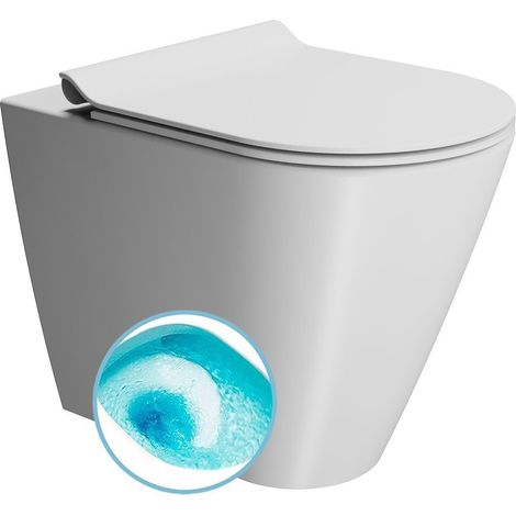 Cuvette KUBE X, Swirlflush, 36x55cm, siphon en S/siphon en P, blanc double mat (1/2)