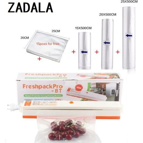 Appareil de Mise Sous Vide Ménage Alimentation automatique Vacuum Sealer machine à emballer Emballeuse 3+15 Rouleaux de Sacs Apparei (1/4)