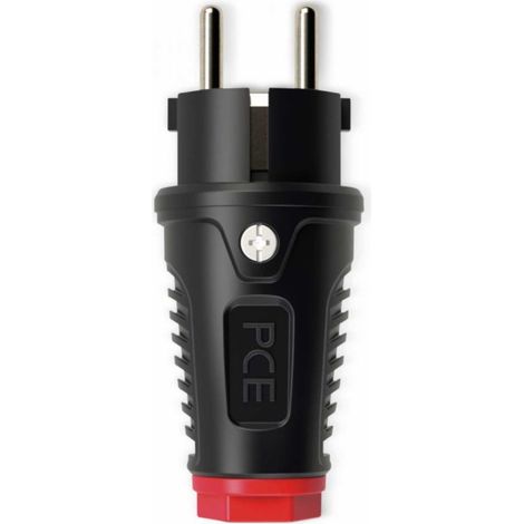 PCE 0511-sr Schutzkontaktstecker Gummi, Thermoplast 250 V Schwarz, Rot IP54 (1/5)