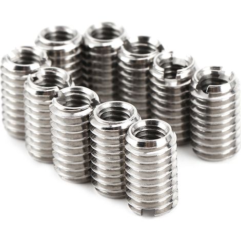 10 inserts filetés réducteurs M4 femelle vers M6 mâle, en acier inox 303 pour assemblage mécanique, éclairage et électronique.