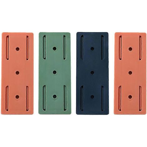Lot de 4 supports de fixation muraux pour multiprise, organisateur de câbles (couleur aléatoire)-9X3.5CM-Random Color