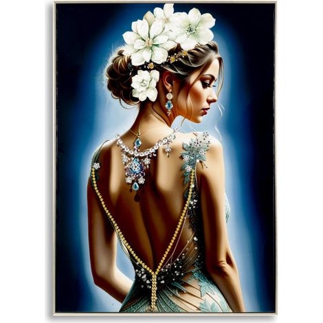 Dipinto su tela Isabel A dama di spalle con gioielli, 72x102 cm (1/5)