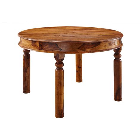 tavolo da pranzo in legno di Acacia 120x120x76 miele dorato laccato OXFORD 0332