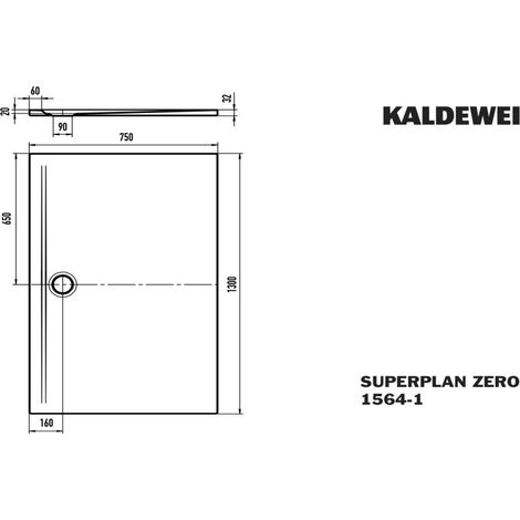 Kaldewei 356400012001 DW SUPERPLAN ZERO Mod.1564-1, 750 x