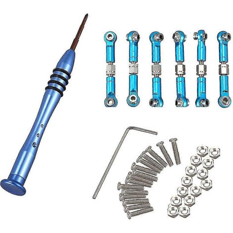 Tiges métalliques réglables pour voitures RC A959b, A969, A979 et K929 (pièces détachées bleues), pour une mise à niveau. (1/5)
