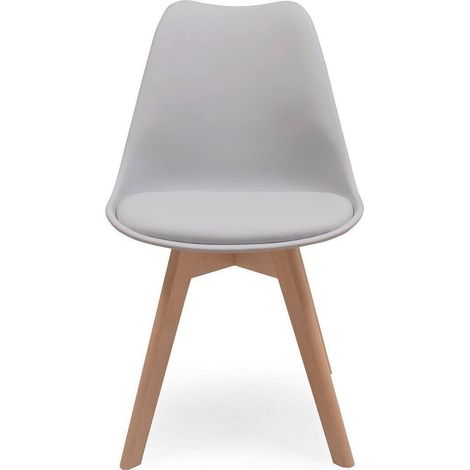 Silla de comedor DAY asiento de polipropileno y patas madera de haya GRIS CLARO 66010 (1/2)