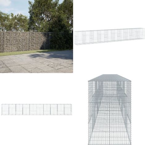 vidaXL Panier gabion avec couvercle 1000x100x150 cm fer galvanisé (1/5)