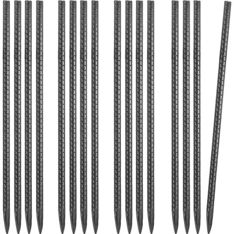(Lot de 16) Ancrages au sol en fer de 40 cm, ancrages au sol en fer robustes et droits, 10 mm de diamètre. (1/5)