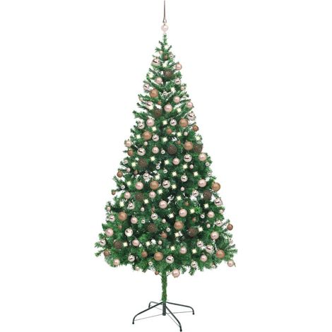 vidaXL Künstlicher Weihnachtsbaum Beleuchtung Kugeln 210cm 910 Zweige (1/5)