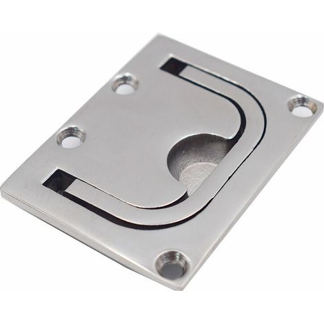 Versenkbarer Schubladengriff, Marinegriff, Edelstahl, versenkter Lukengriff, flächenbündig montierter Bootslukengriff (76 x 57 mm), Dieses Produkt wird ohne Schrauben geliefert, Fonepro, Fei (1/5)