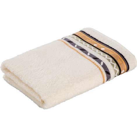 Drap de Douche 100% Coton, Ivoire, 67 x 140 cm (1/3)
