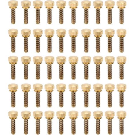 50 Stück flache gerändelte Daumenschrauben mit rundem Kopf aus reinem Kupfer, rutschfest, für Industriebedarf (M5 x 20 mm)