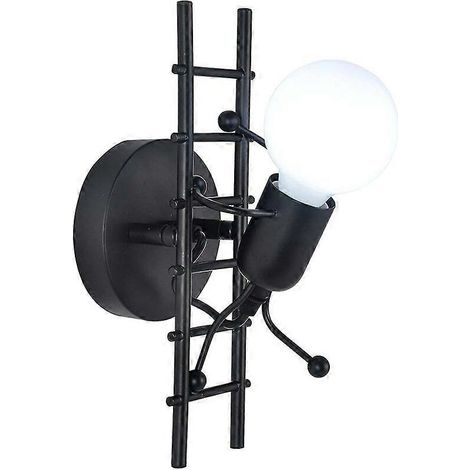 Humanode Wandleuchte (Schwarz) für den Innenbereich, E27-Fassung, moderner Industriestil, schlichte Ausführung, 220 V, Leuchtmittel nicht enthalten (1/5)