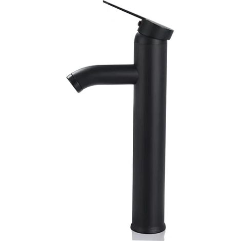 1 Robinet mitigeur, cuivre, finition noir mat, alimentation eau chaude et froide, pour salle de bain (1/5)