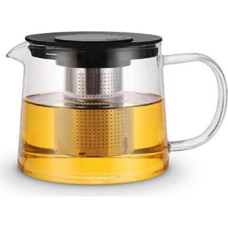 Teekanne aus Glas mit Teesieb – 1000 ml – Geeignet für Wasserkocher für Blüten- und losen Tee – Hochwertige Teekanne – Kaffeekanne (1/5)