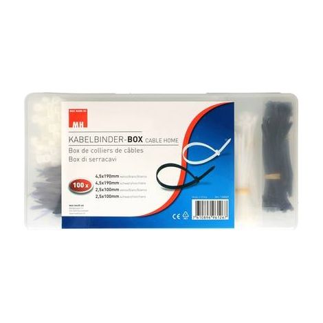 Cablehome Kabelbinder Kunststoff weiß und schwarz 400 Stück