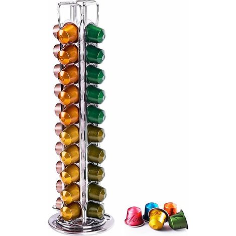 Support Capsules, Porte Dosette Capsules Café Rotatif 360 Degrés, Distributeur de Capsule Nespresso Range (1/5)