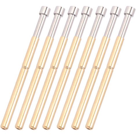 100 Pièces Test de Ressort Pogo Pin Type de Tête Concave Sonde de Test de Ressort Matériel en Laiton 2.02mm/0.1in Diamètre du Tube 33.35mm/1.3in PCB Test Pins (1/4)