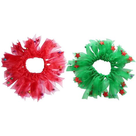 Lot de 2 colliers décoratifs pour animaux de compagnie, parfaits pour les fêtes et les occasions spéciales Noël.-L-Red (1/3)