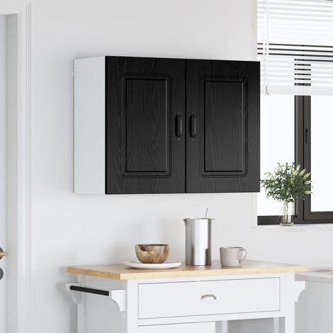 Küchenschrank Kalmar Schwarz Eichen-Optik 80 x 31 x 60 cm