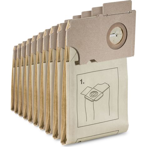 KÄRCHER 10 x Papierfiltertüten für Teppichbürstsauger CV 36 CW 50 ,100 6.906-097