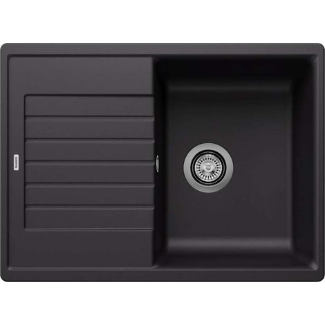 Blanco – Évier en silgranit 1 bac 68x50 cm – Compact noir – Conception réversible – Pour sous-meuble 450 mm – SKU 526009 (1/4)
