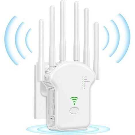 Amplificateur de signal WiFi avec 6 antennes, amplificateur WiFi, couverture jusqu'à 1500 pieds carrés (1/4)