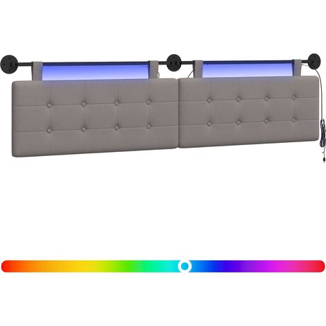Tête de lit suspendue Taupe Tissu vidaXL (1/5)