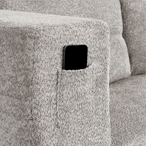 Canapé modulaire nuage avec pouf, convertible lit d'appoint sans montage, pliable, sofa de sol transformable, rangements latéraux pour téléphone et télécommande, gris clair (1/5)