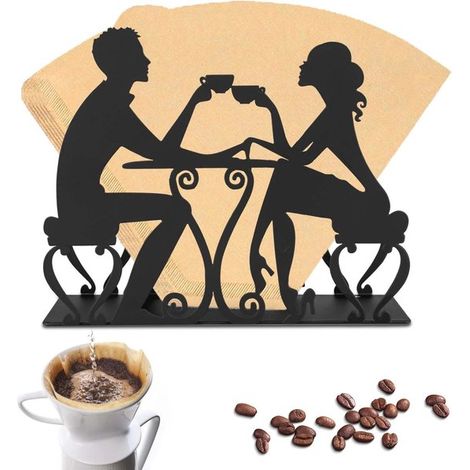 Porta filtri da caffè per 120 filtri. Porta filtri in ferro nero per casa, bar e hotel. (1/5)