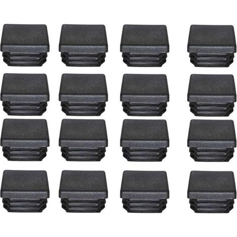 Bouchon Plastique 40x40mm Embout Tube Carre Noir Plastique Embout Bouchons D'obturation pour Pieds de Meuble Trampoline 16PCS (1/5)