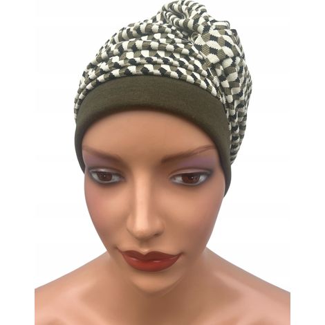 Turban pour femme Ela 536, bonnet chaud en maille, doux, drapé, tendance (1/5)