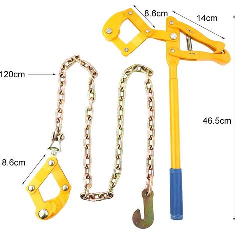 Tendifilo per recinzione, tendifilo per recinzione con catena da 1,2 m, tendifilo per recinzione in filo spinato, utensile di riparazione potente per stalle e recinzioni agricole