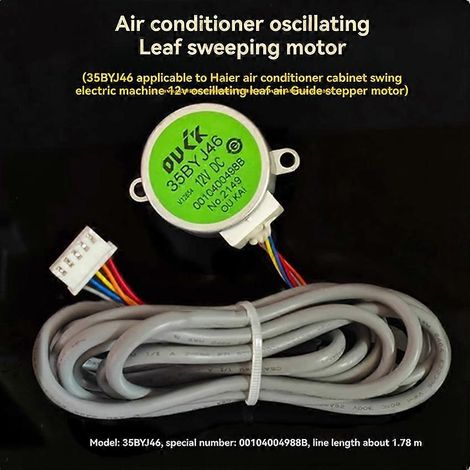 35BYJ46 Moteur pas à pas de balancement de climatiseur, accessoires pour moteur de déflecteur d'air Haier (0010400498B)( )